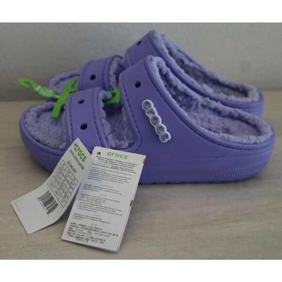 Crocs 207446-5PY Unisex Men's Sz 5 Women's Sz 7 Violet Classic Cozzzy Sandals - Picture 3 of 7
